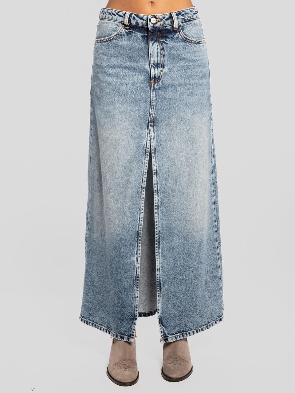 ICON DENIM Gonna Sandy in Denim con Spacco Blu