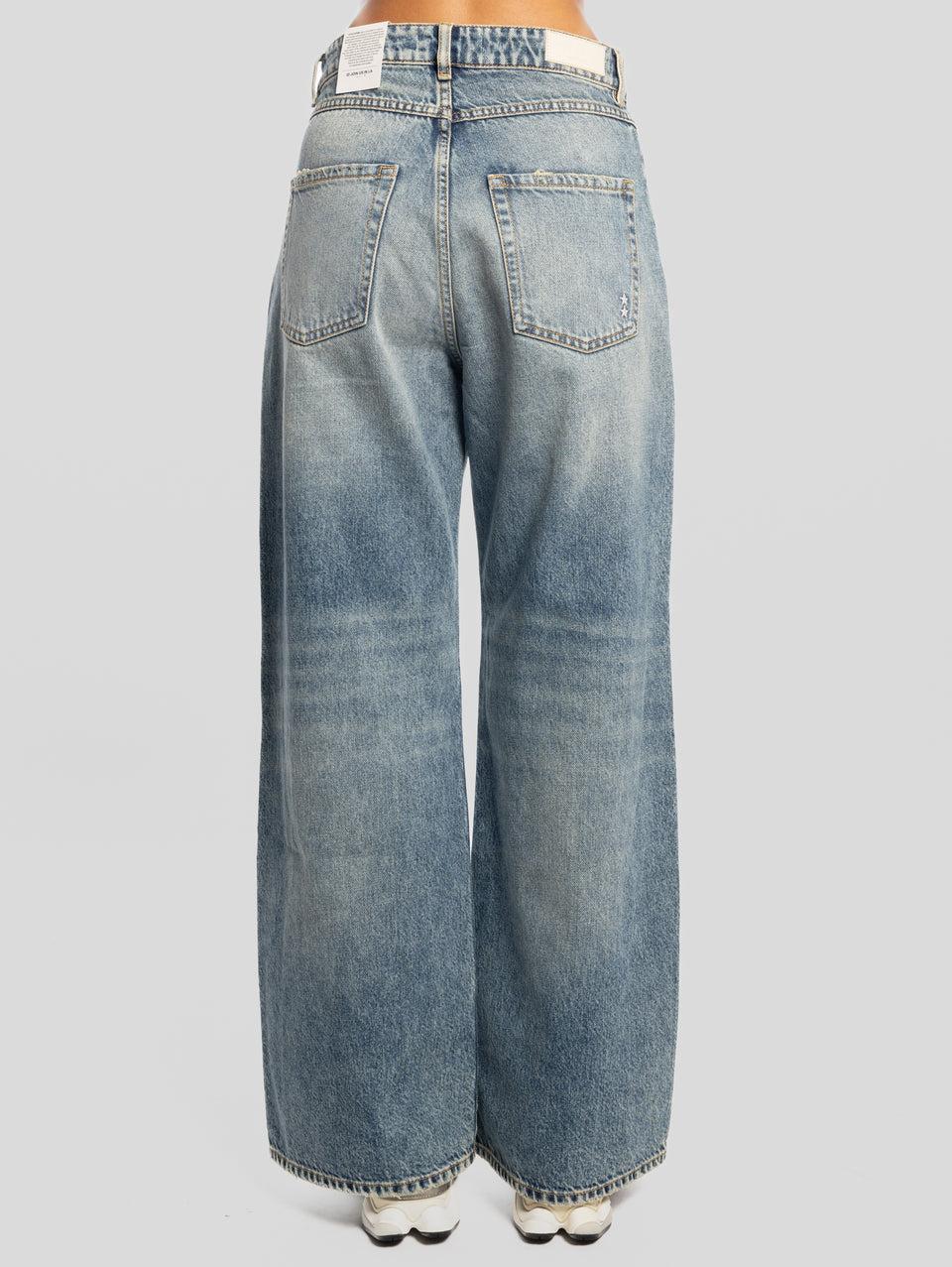 ICON DENIM Jeans Debby Wide Leg Lavaggio Medio Blu