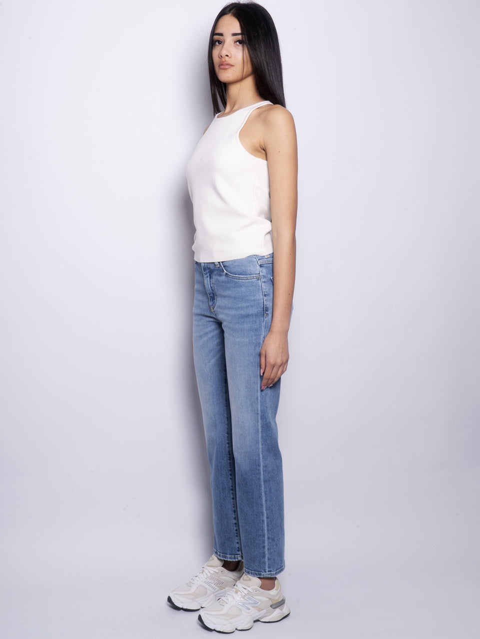 ICON DENIM Jeans Slim Pam A Trombetta Blu