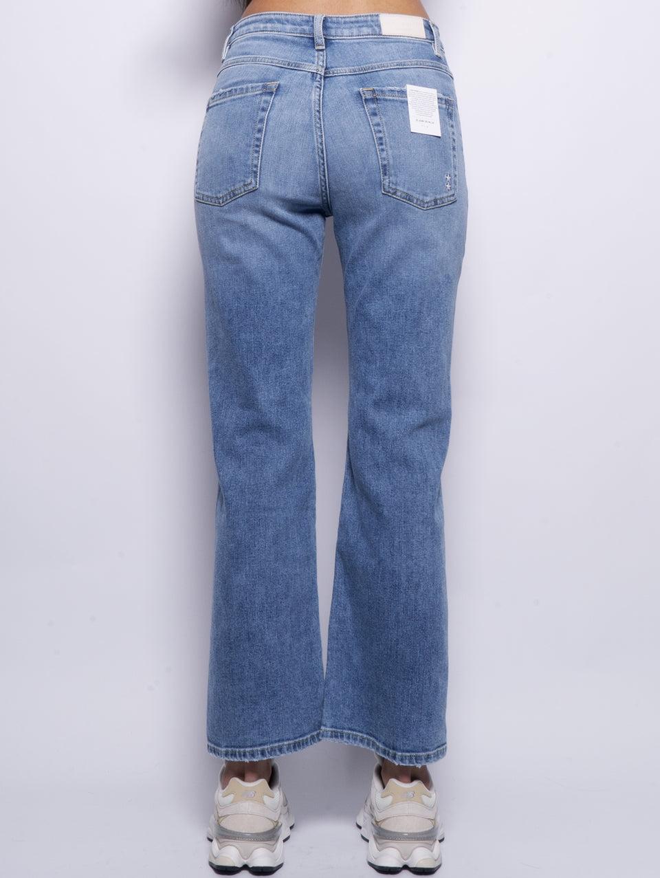 ICON DENIM Jeans Slim Pam A Trombetta Blu