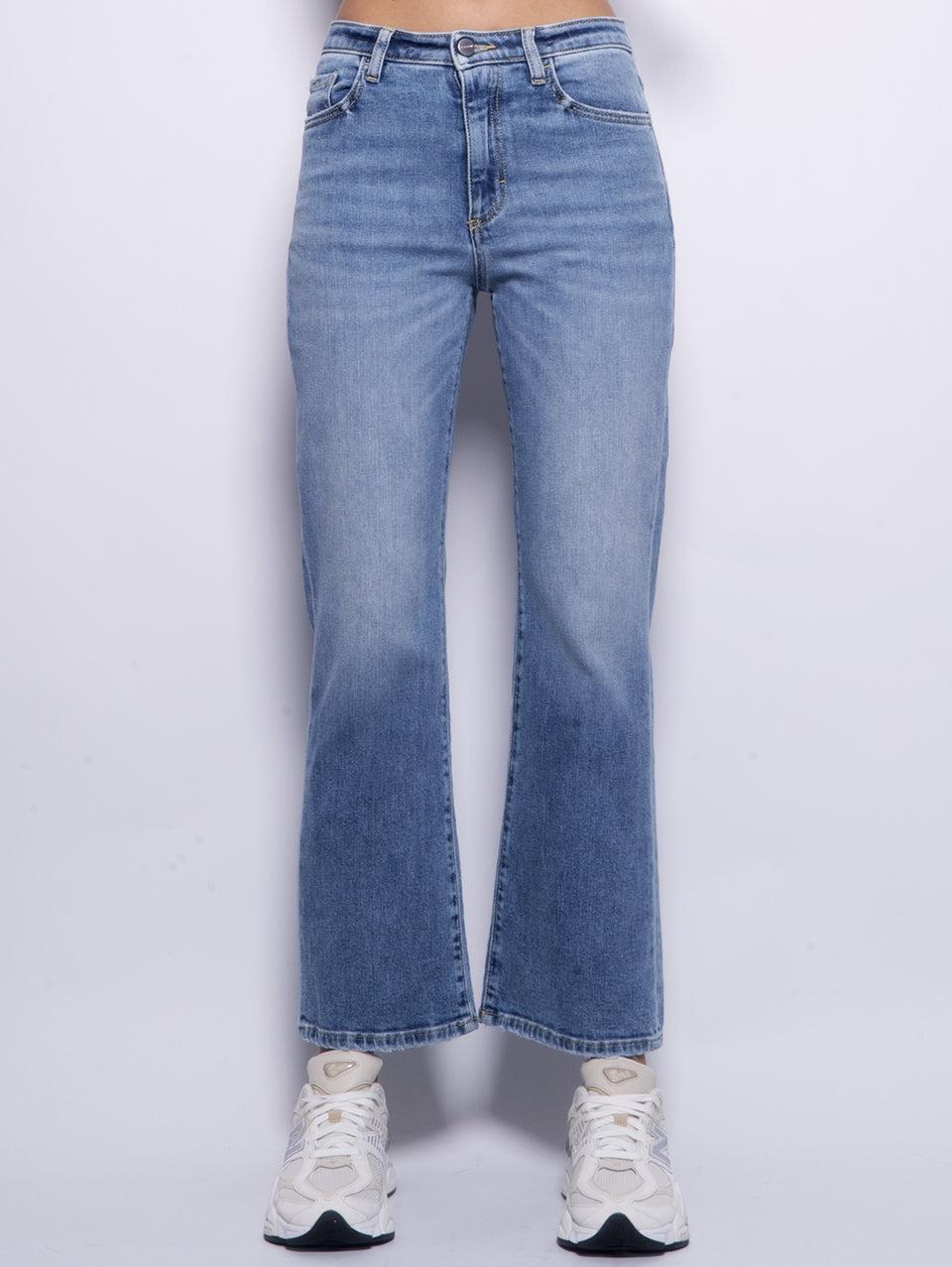 ICON DENIM Jeans Slim Pam a Trombetta Blu