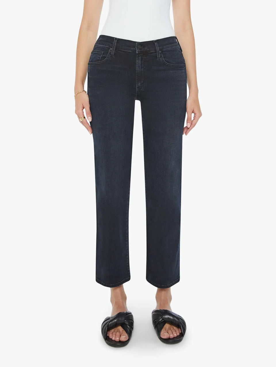 MOTHER Jeans Gamba Dritta con Vita Media Night in Venice