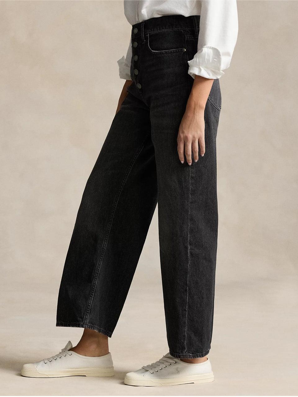 RALPH LAUREN Jeans In Cotone Egiziano Cropped Grigio