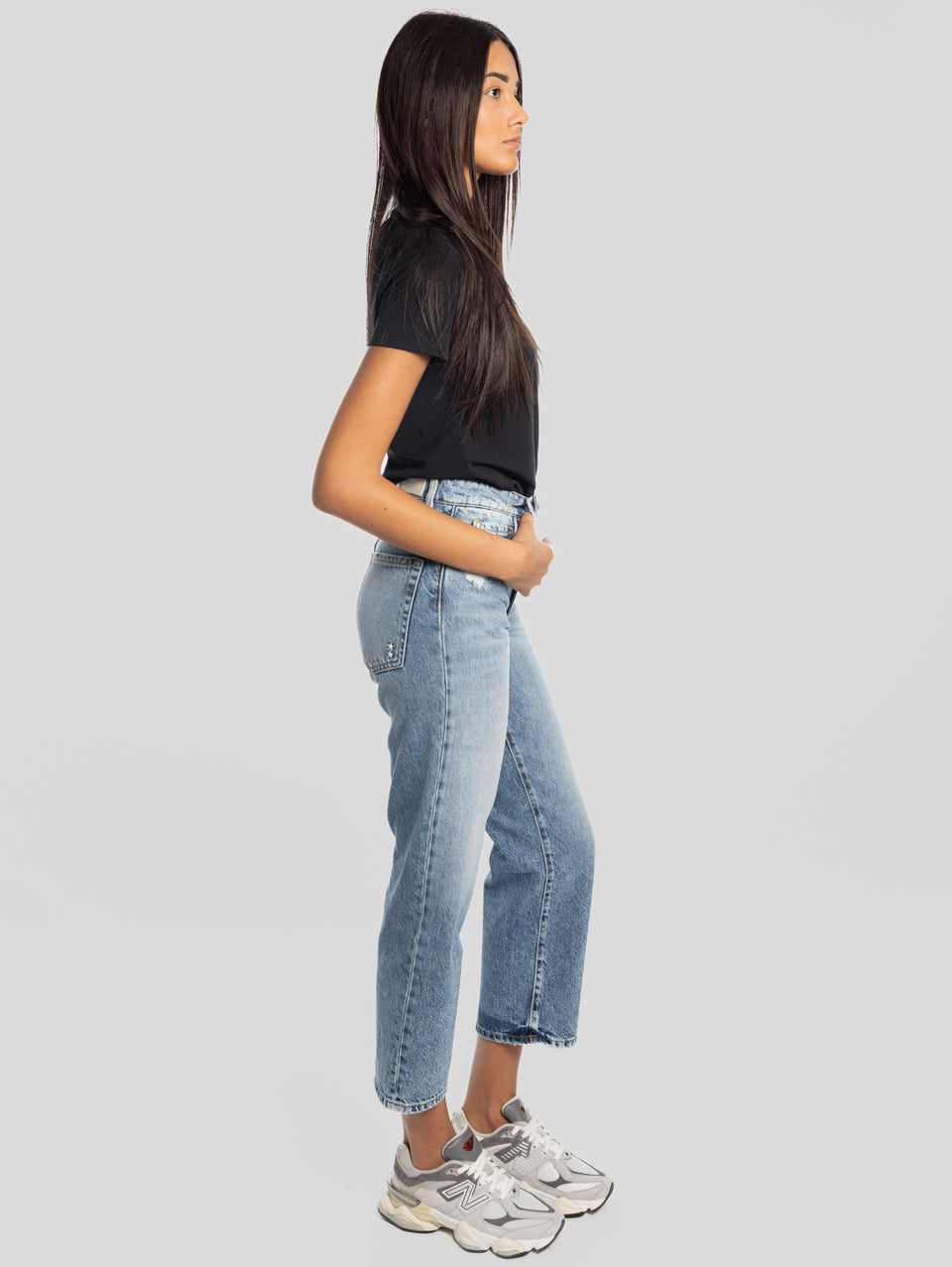 ICON DENIM Jeans Jill Vita Alta E Gamba Cropped Blu