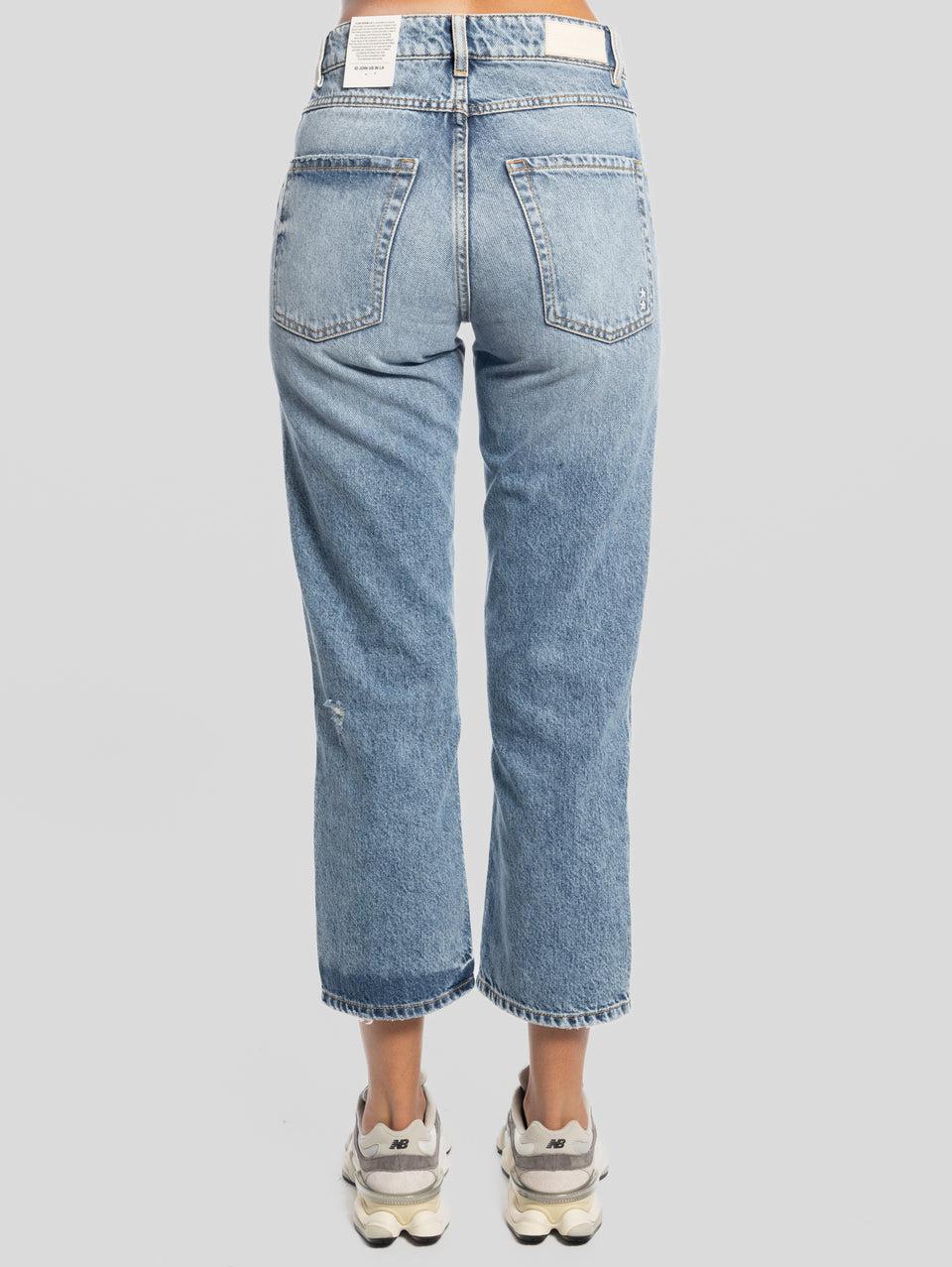 ICON DENIM Jeans Jill Vita Alta E Gamba Cropped Blu