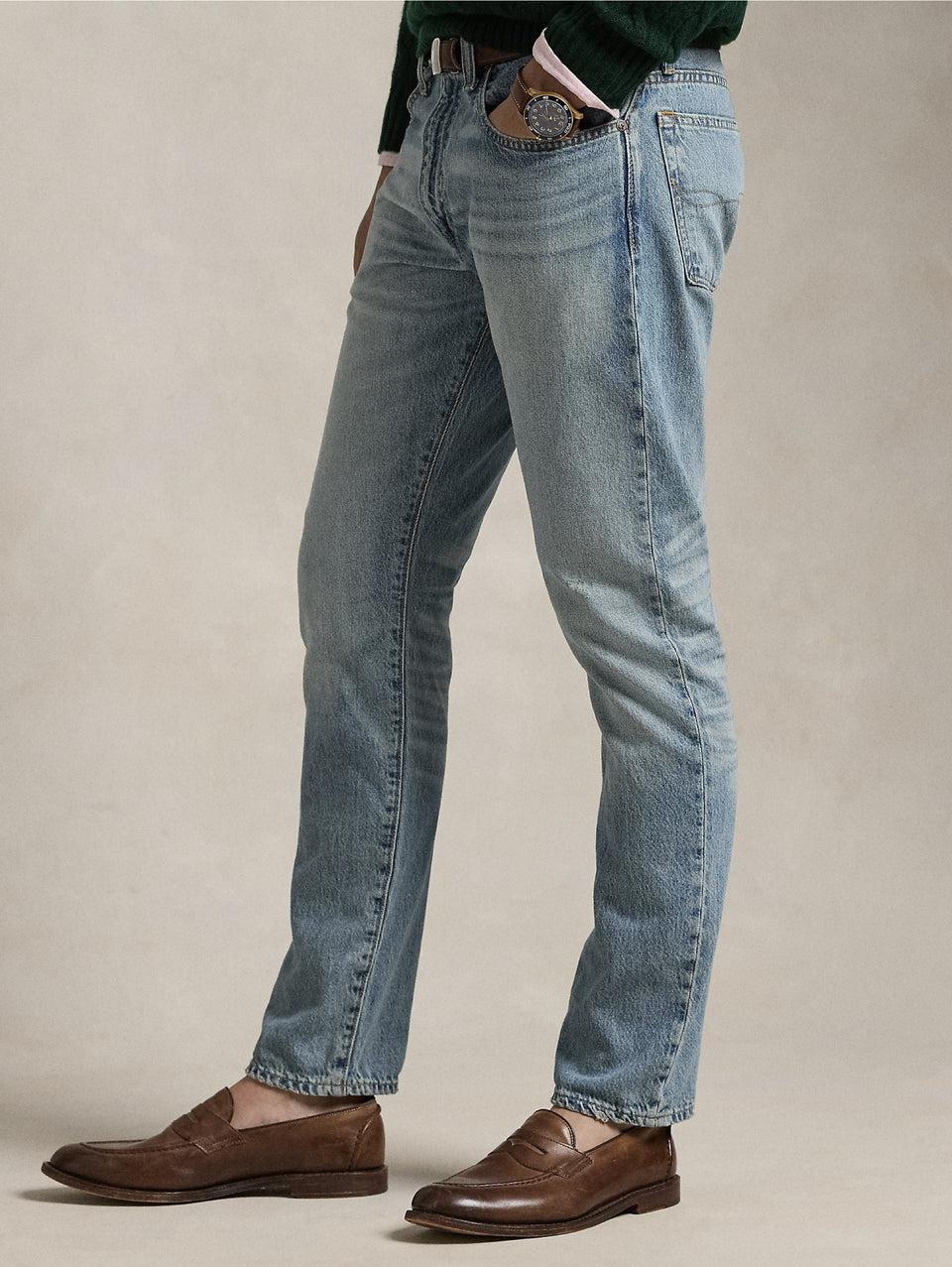 RALPH LAUREN Jeans Parkside Con Effetto Invecchiato Blu