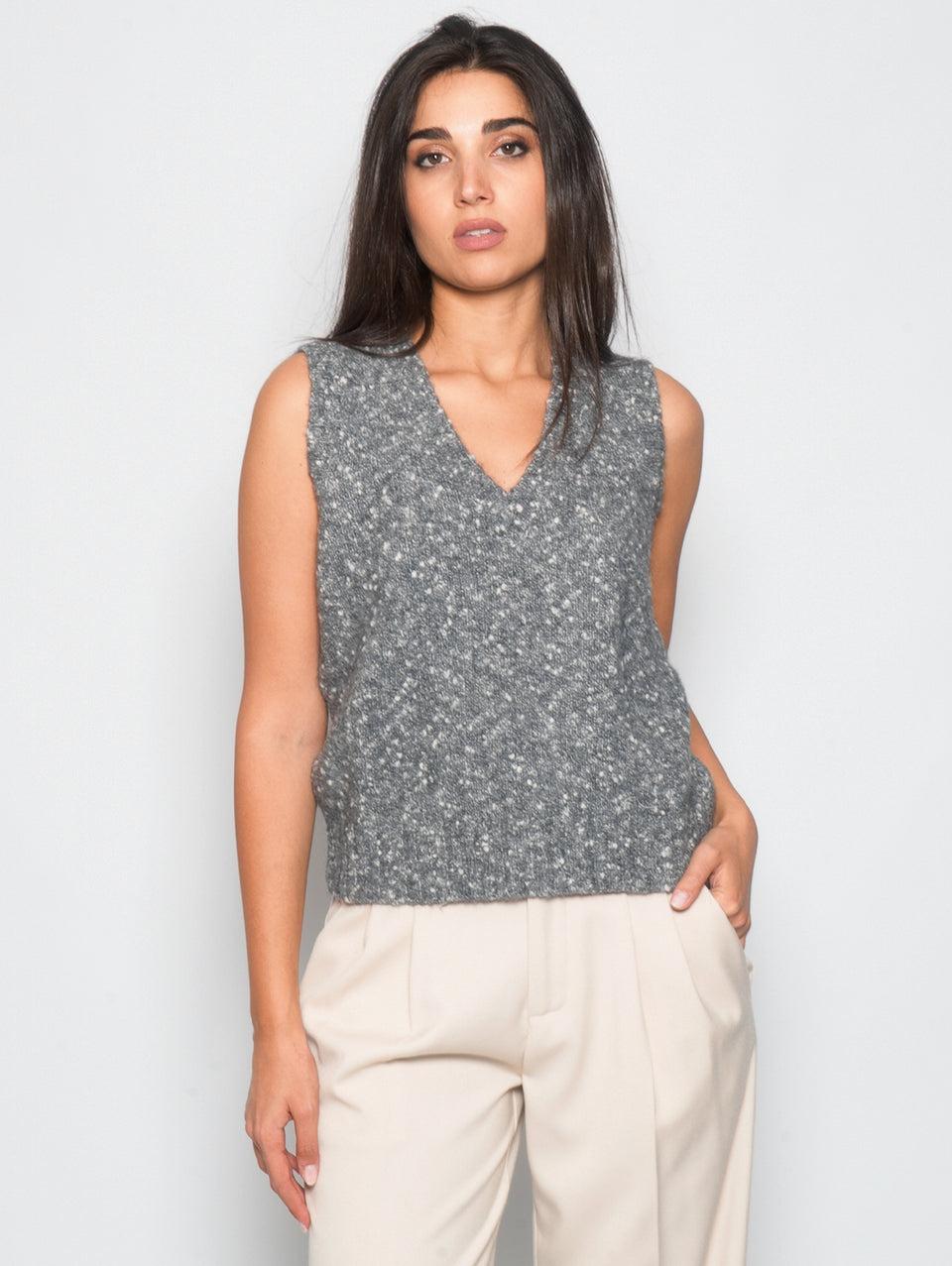 KANGRA Gilet con Scollo a V Grigio