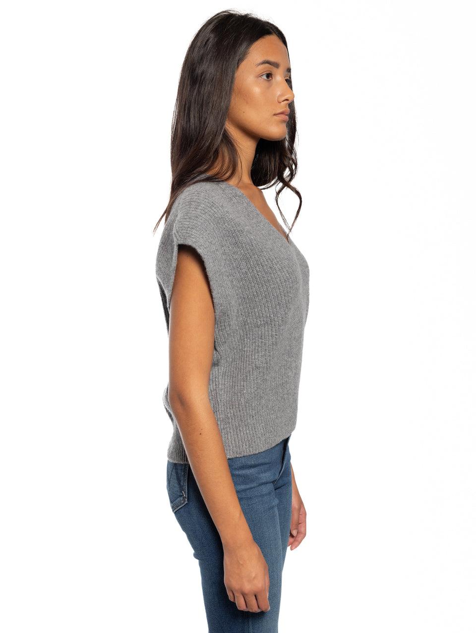 KANGRA Gilet In Lana A Coste Grigio