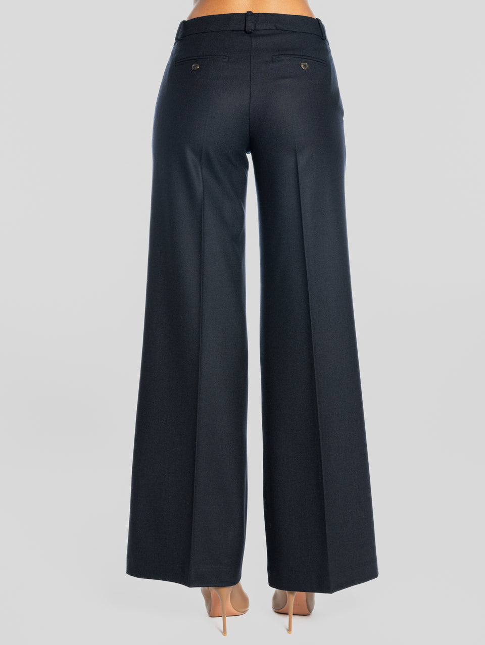 KILTIE Pantaloni Palazzo In Flanella Blu