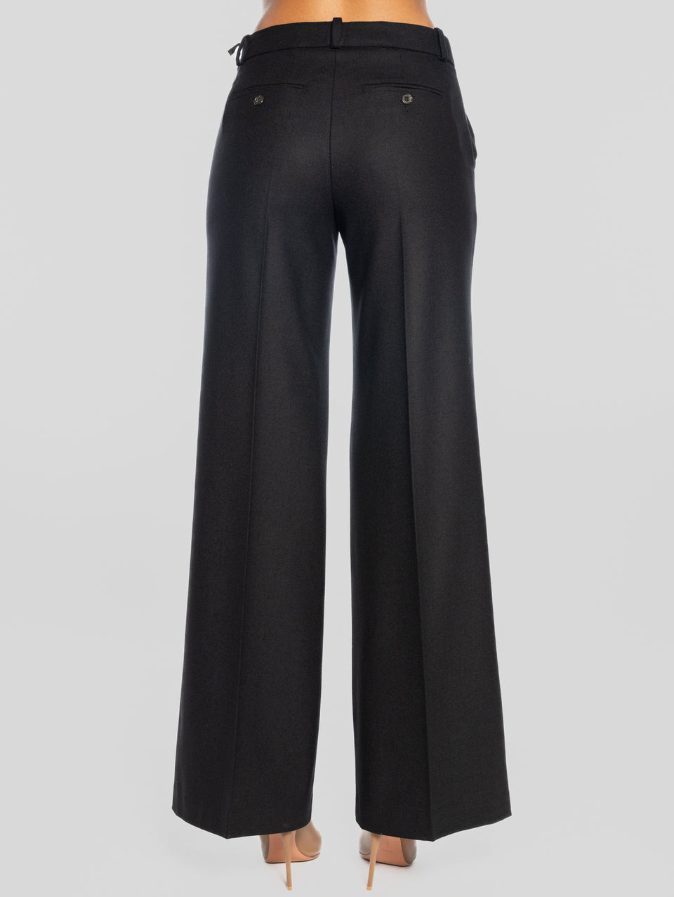 KILTIE Pantaloni Palazzo In Flanella Nero