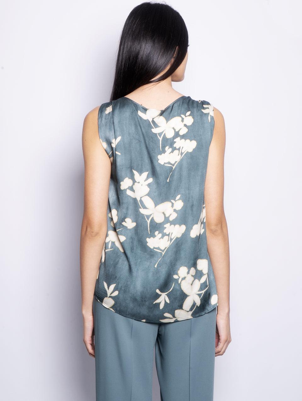 KILTIE Top In Viscosa Con Stampa Floreale Verde