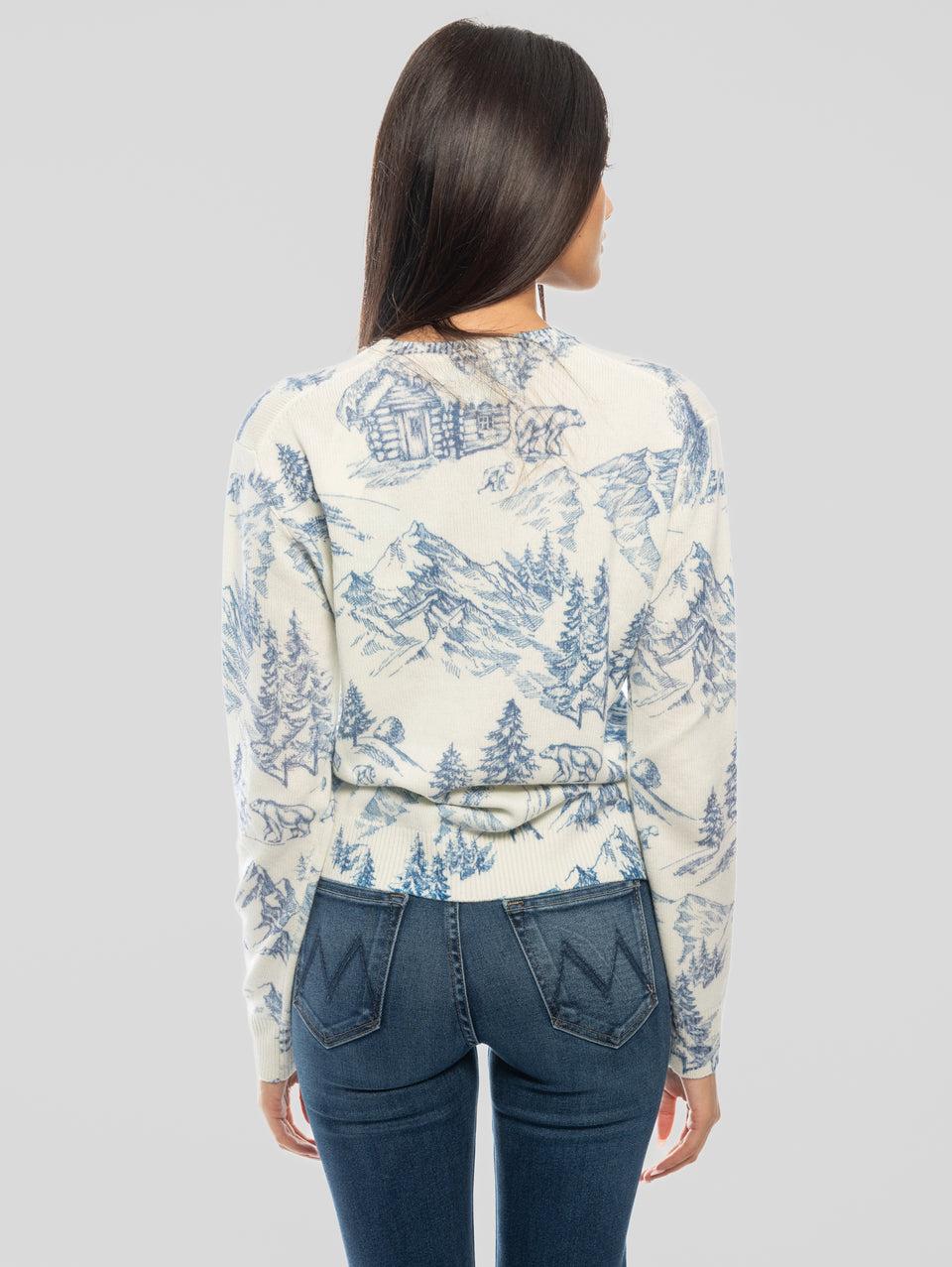 MC2 SAINT BARTH Maglia Girocollo Con Ricamo La Montagne Panna