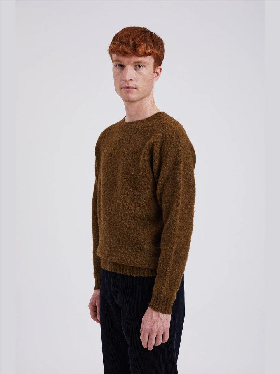 NORSE PROJECTS Maglia Girocollo In Lana Scozzese Birnir Oliva