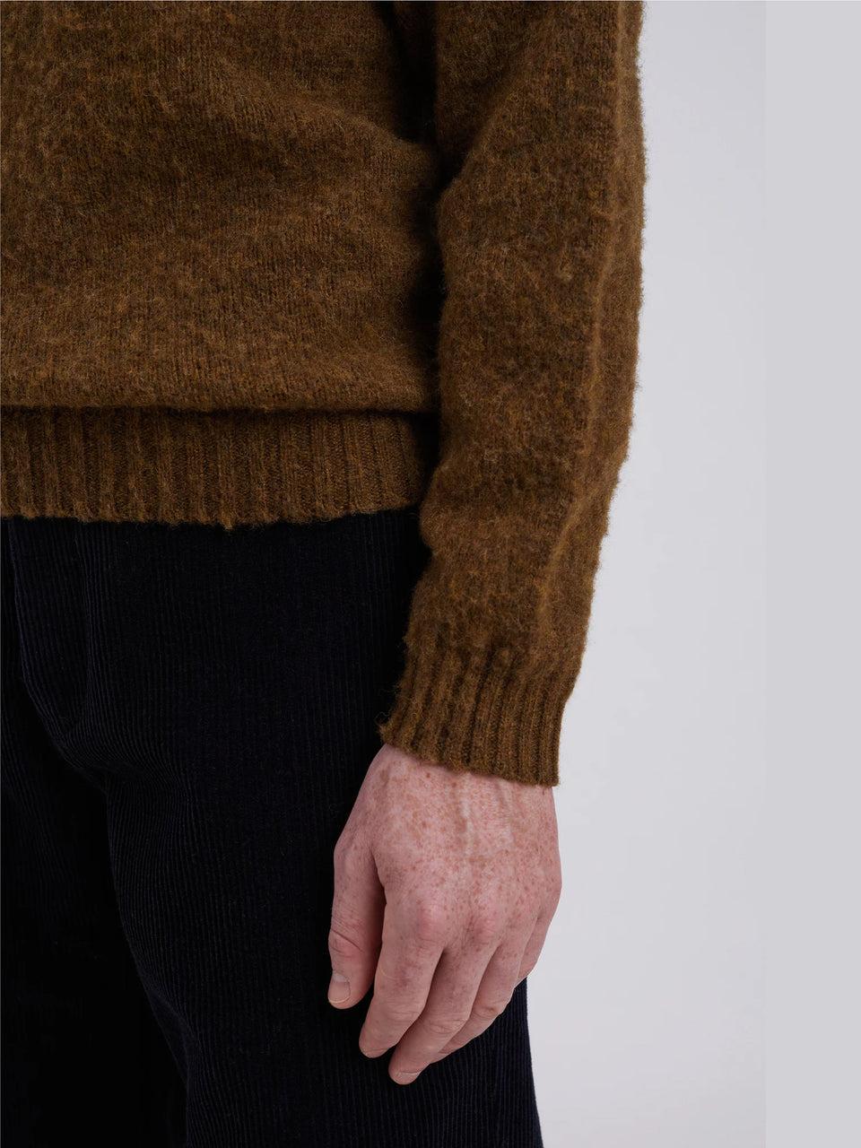 NORSE PROJECTS Maglia Girocollo In Lana Scozzese Birnir Oliva