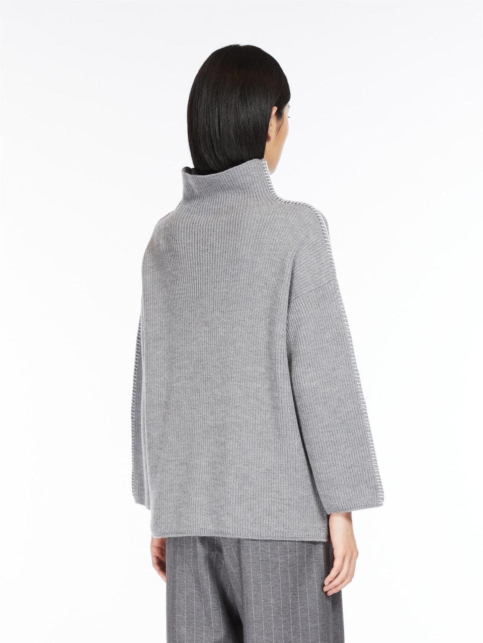 MAX MARA LEISURE Maglia In Lana Con Collo A Cratere Grigio