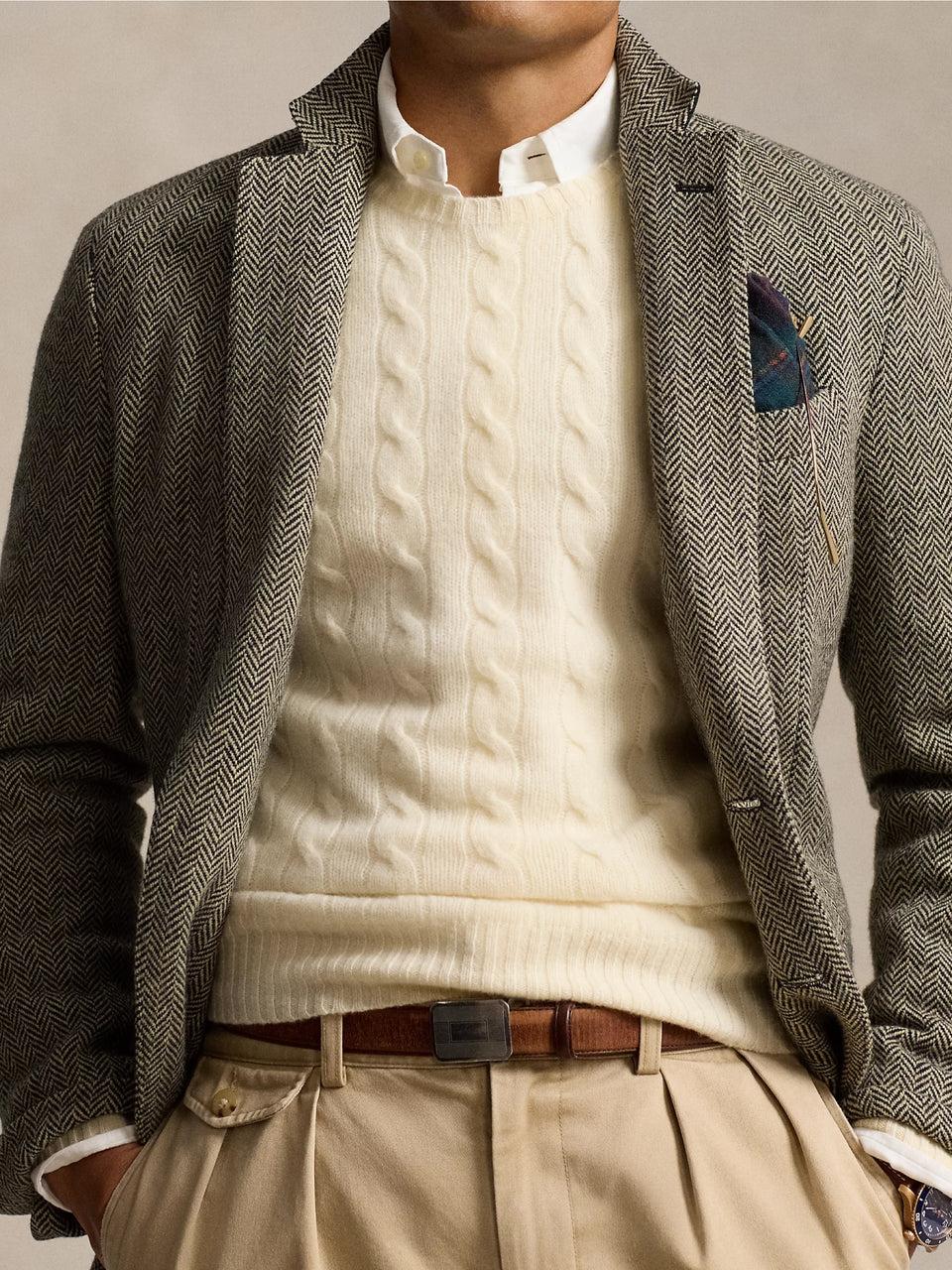 RALPH LAUREN Maglia In Lana E Cashmere A Trecce Crema