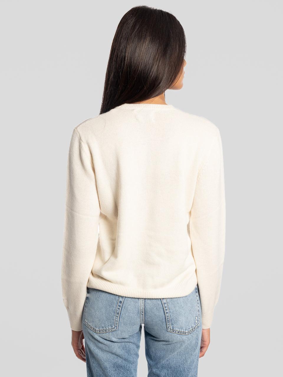 MC2 SAINT BARTH Maglione Bollicine E Paillettes Girocollo Bianco