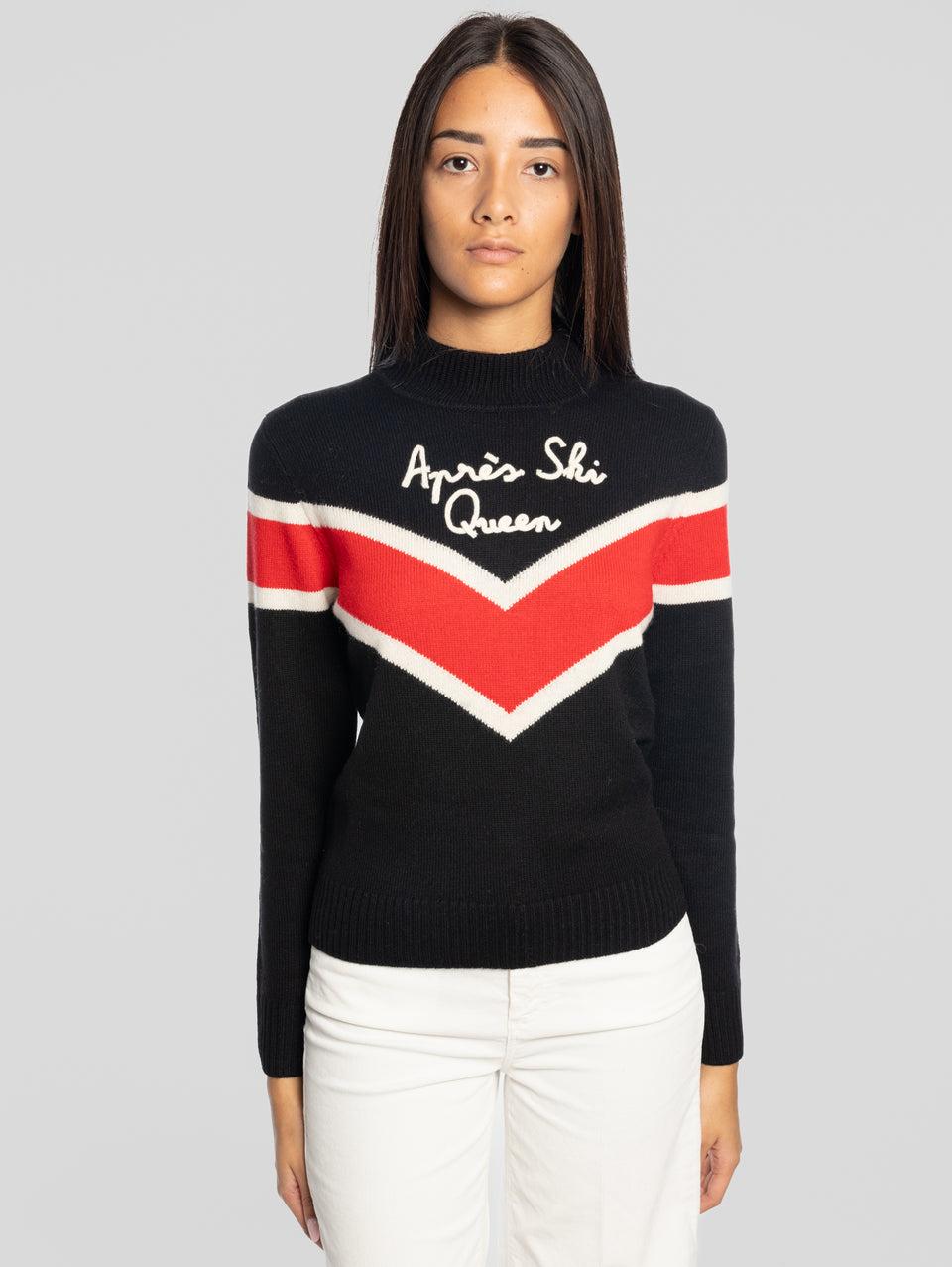 MC2 SAINT BARTH Maglione con Mezzo Collo Après Ski Queen Nero