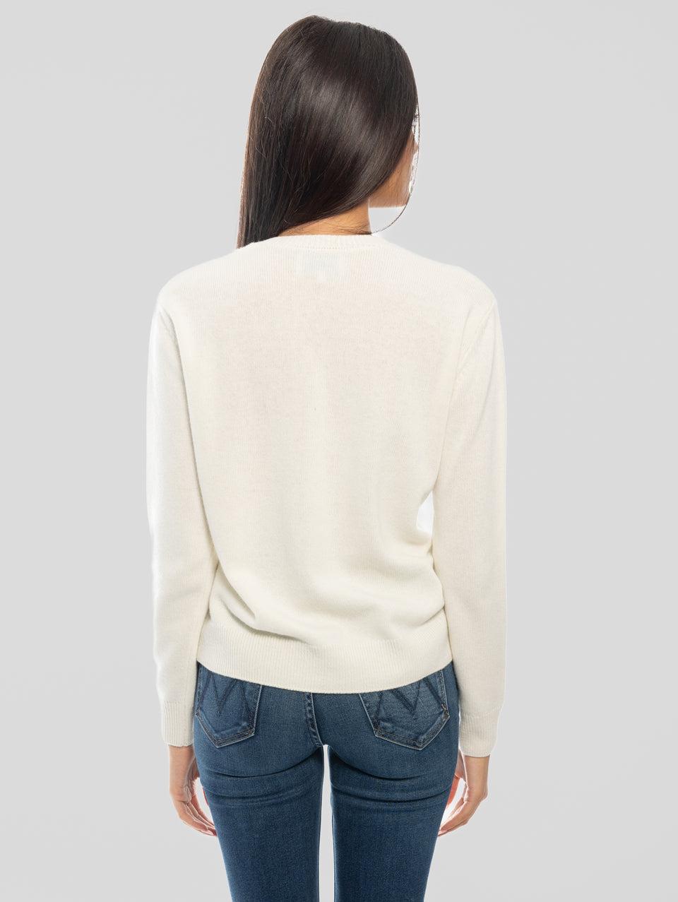 MC2 SAINT BARTH Maglione Girocollo Tu Si A Fine Do' Munno Bianco