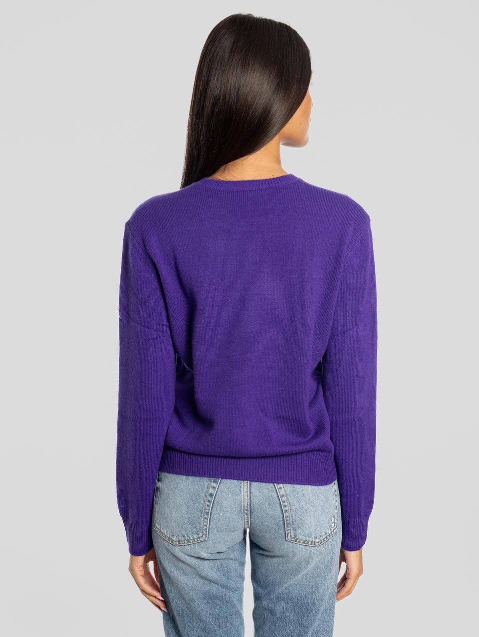 MC2 SAINT BARTH Maglione Nel Dubbio Polemizzo Girocollo Viola