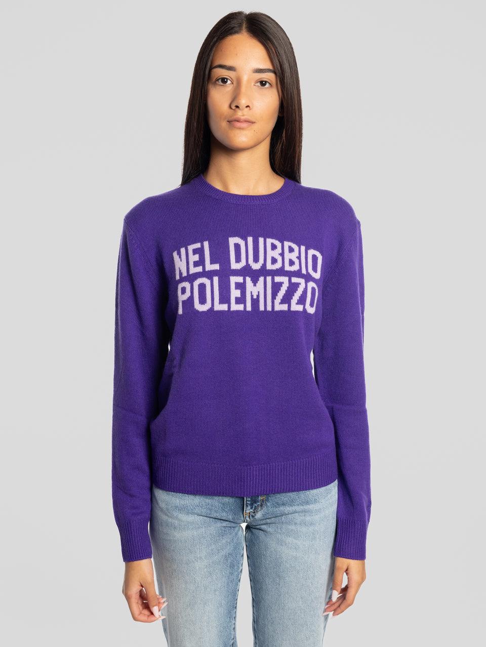 MC2 SAINT BARTH Maglione Nel Dubbio Polemizzo Girocollo Viola