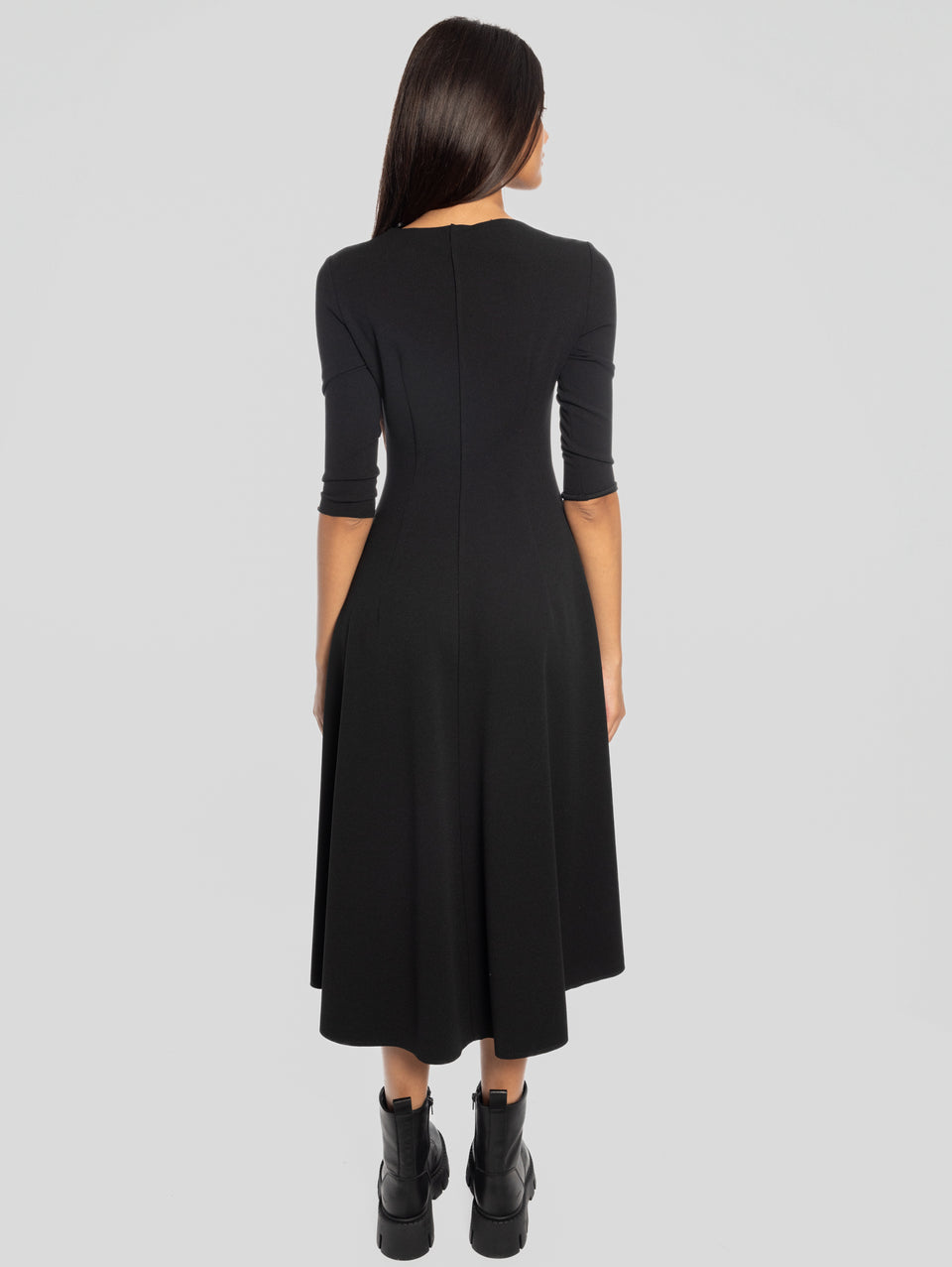 MAISON SECRÈTE Abito Midi Con Gonna Svasata Nero