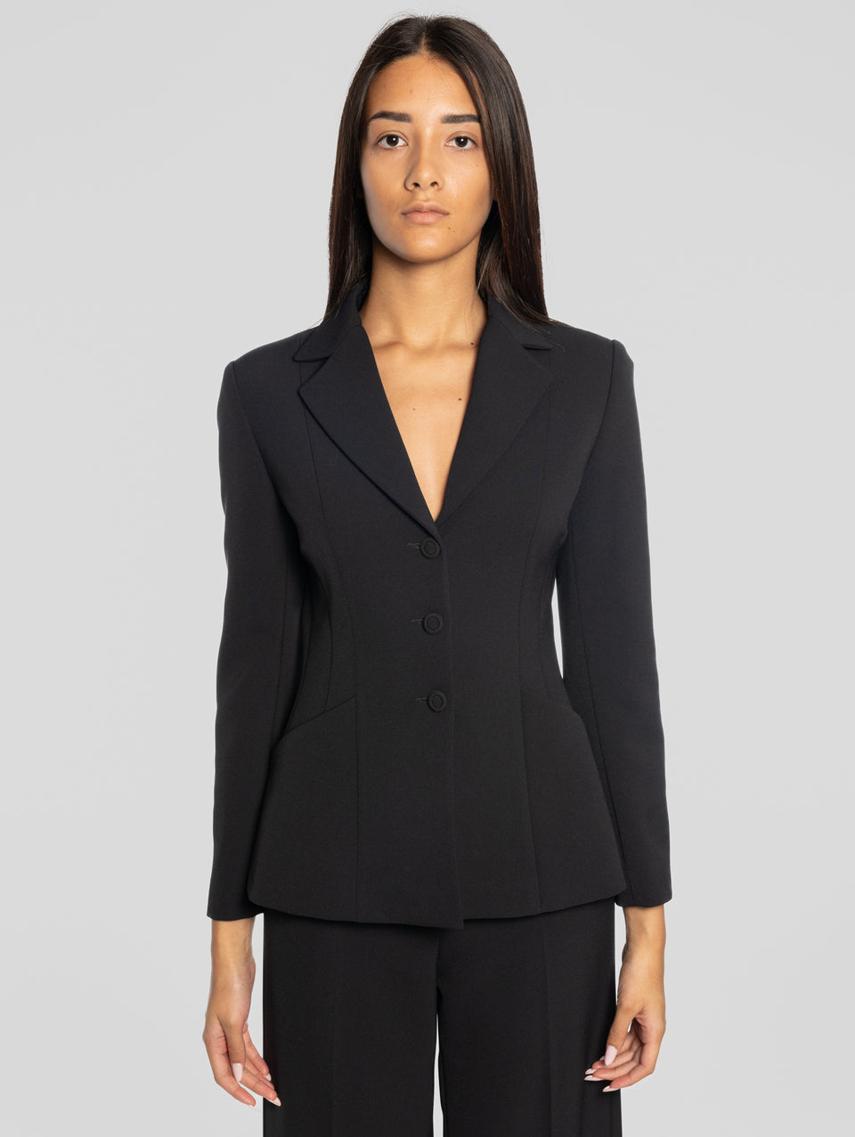 MAISON SECRÈTE Giacca in Crepe Monopetto Nero