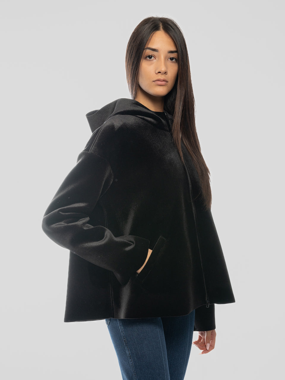 MAISON SECRÈTE Giubbino In Scuba Velour Nero