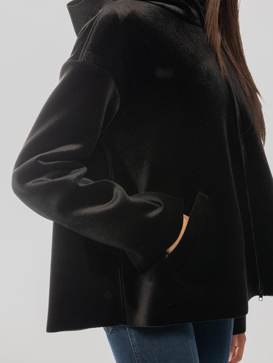 MAISON SECRÈTE Giubbino In Scuba Velour Nero