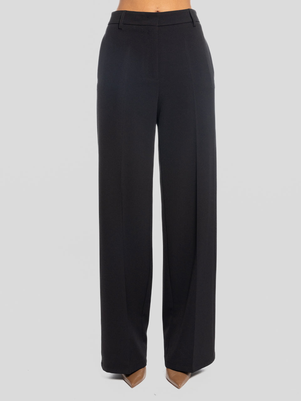 MAISON SECRÈTE Pantaloni Palazzo in Crepe Nero