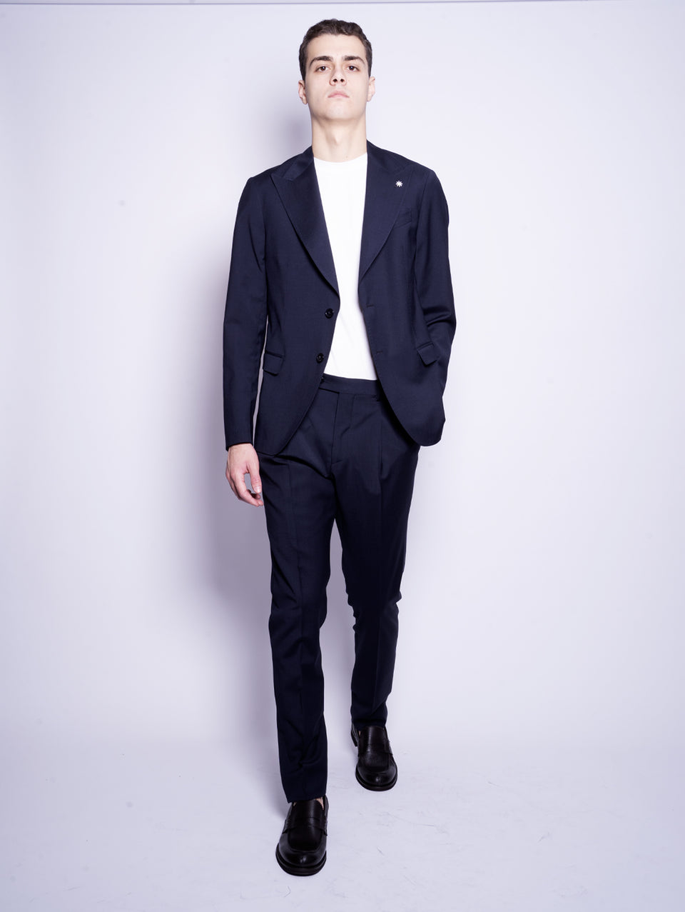 MANUEL RITZ Completo in Fresco Lana Sfoderato Blu