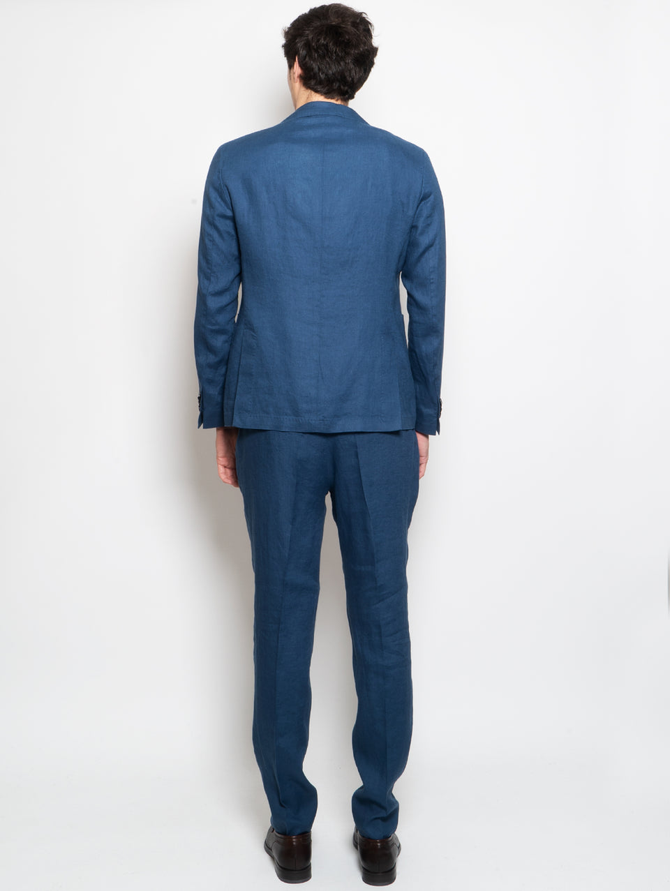 MANUEL RITZ Completo In Lino Lavato Blu Chiaro