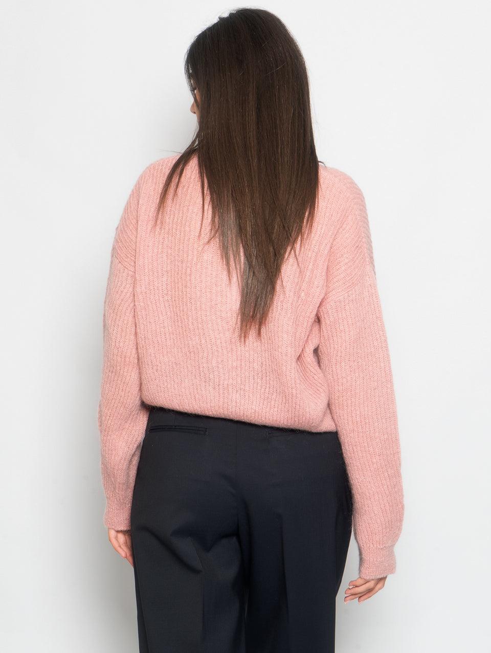 MAX MARA LEISURE Cardigan A Coste In Mohair Rosa