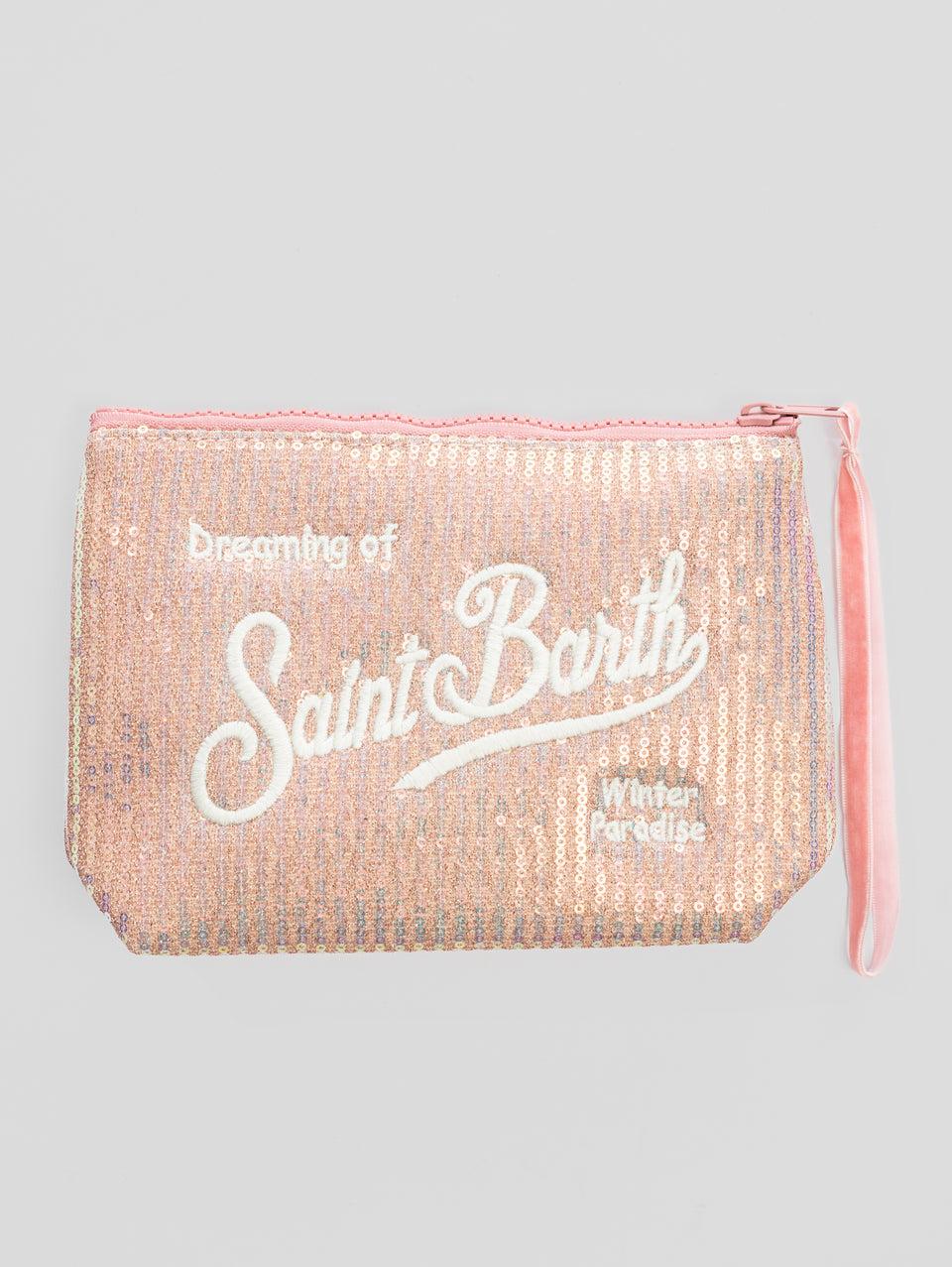 MC2 SAINT BARTH Pochette in Paillettes Rosa