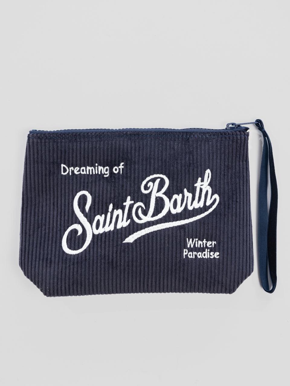 MC2 SAINT BARTH Pochette in Velluto a Coste Blu