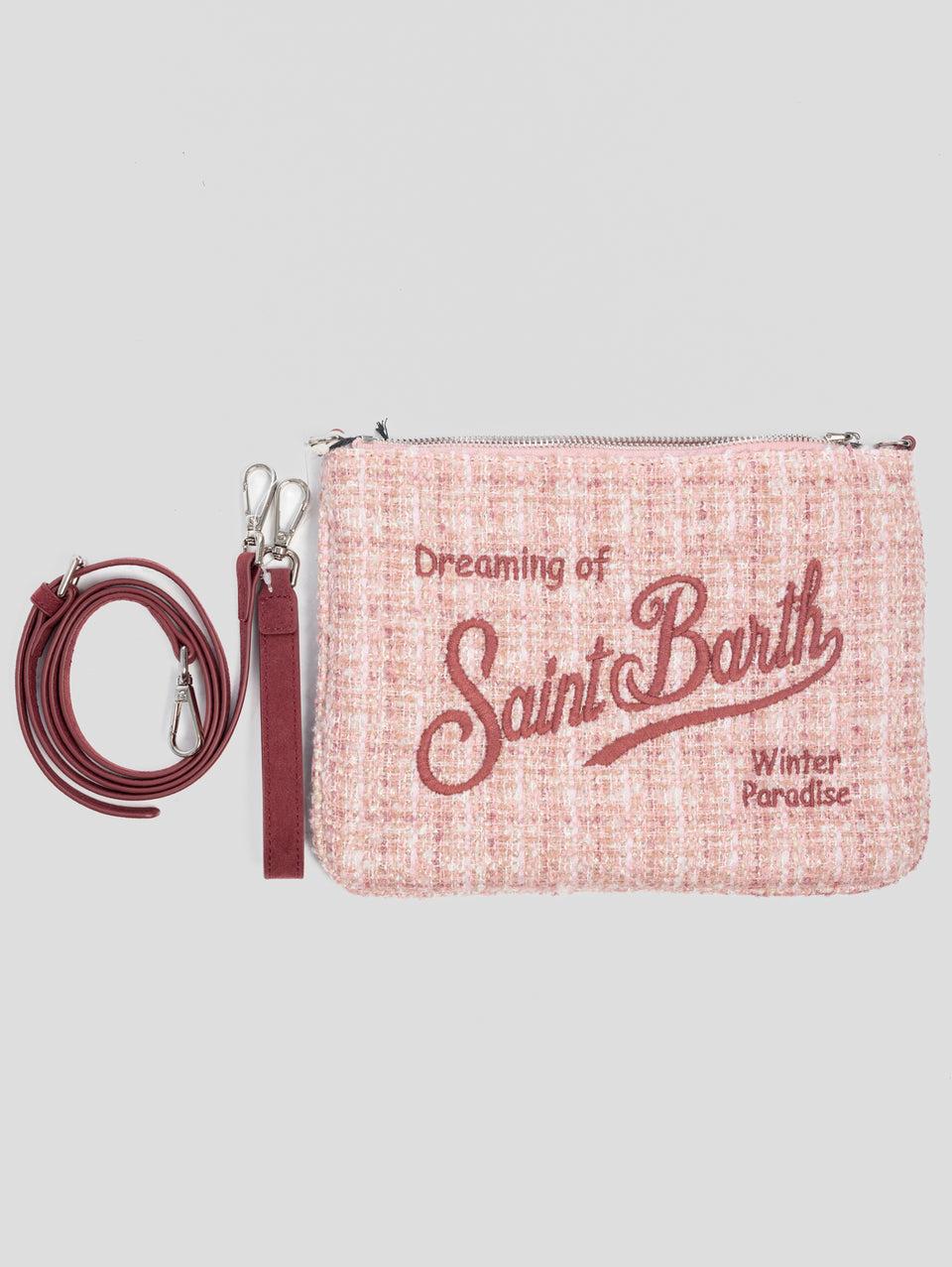 MC2 SAINT BARTH Pouch Parisienne In Tweed Rosa