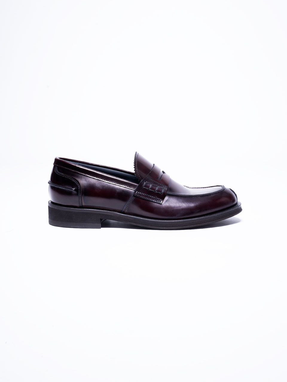 GEORGE HOL'S Mocassino Penny Loafer In Abrasivato Bordeaux