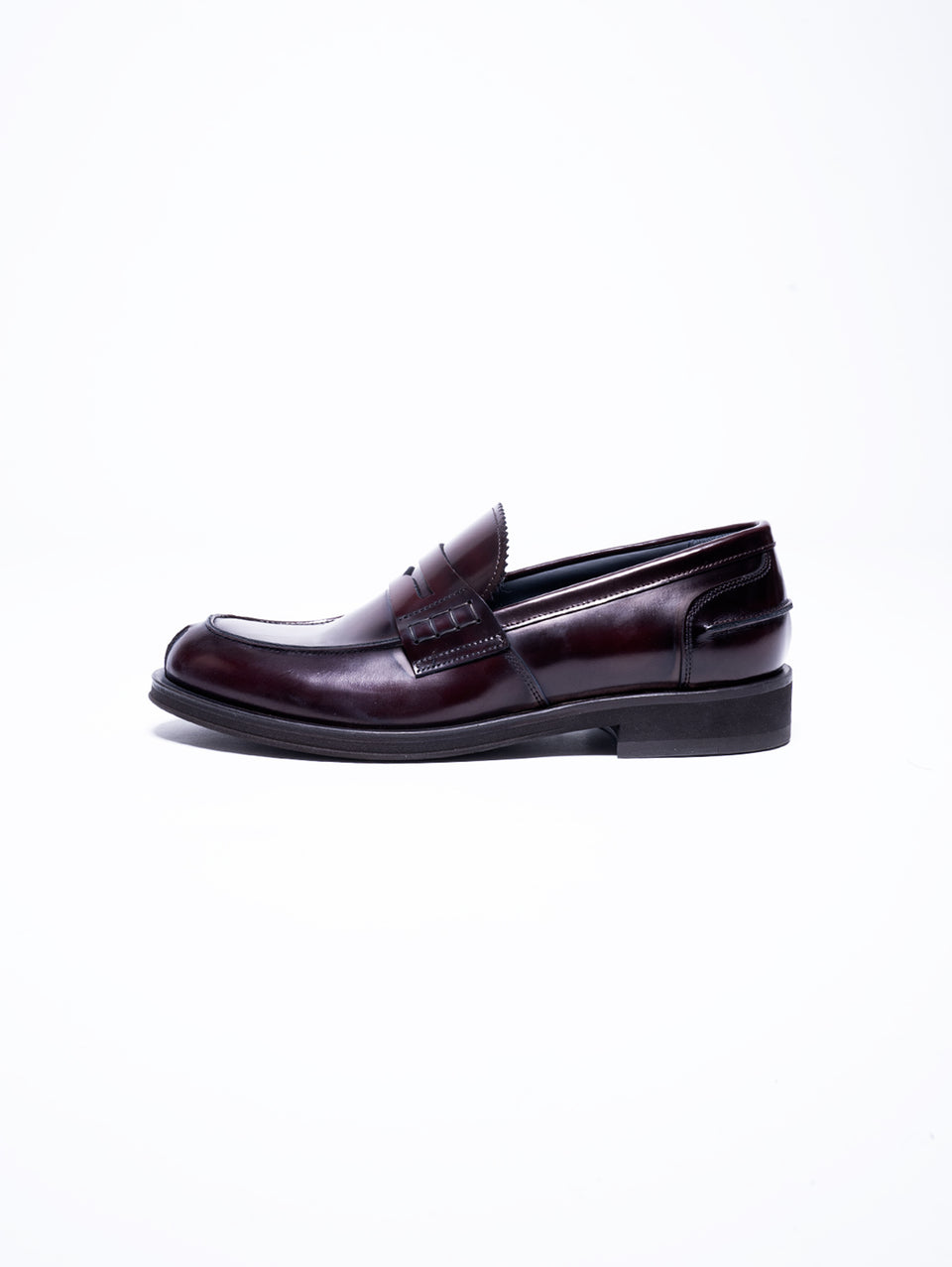 GEORGE HOL'S Mocassino Penny Loafer in Abrasivato Bordeaux