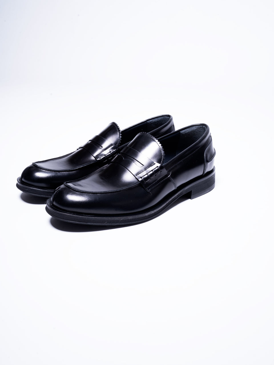 GEORGE HOL'S Mocassino Penny Loafer In Abrasivato Nero