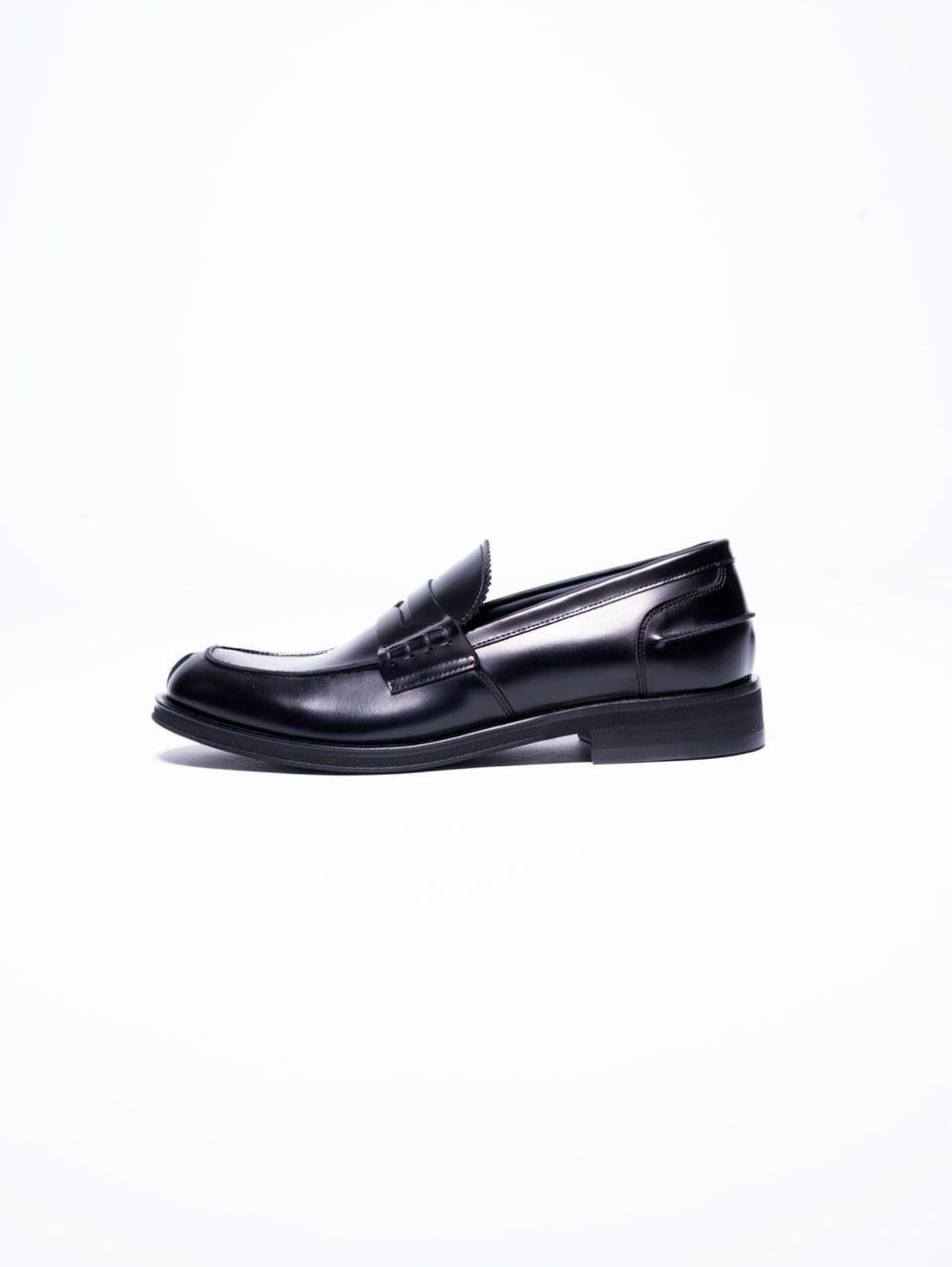 GEORGE HOL'S Mocassino Penny Loafer in Abrasivato Nero