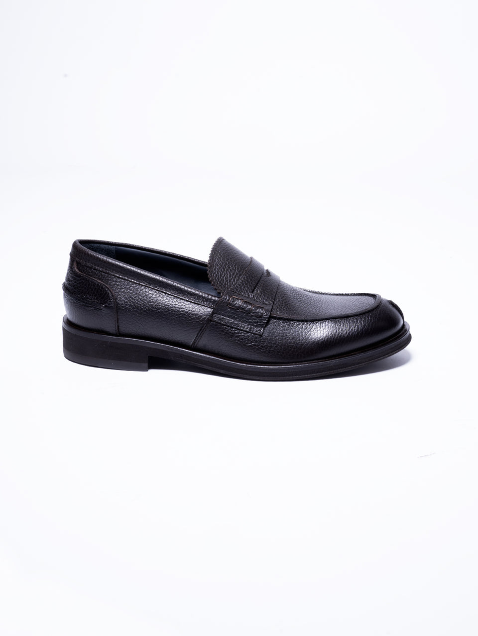 GEORGE HOL'S Mocassino Penny Loafer In Pelle Martellata Testa Di Moro