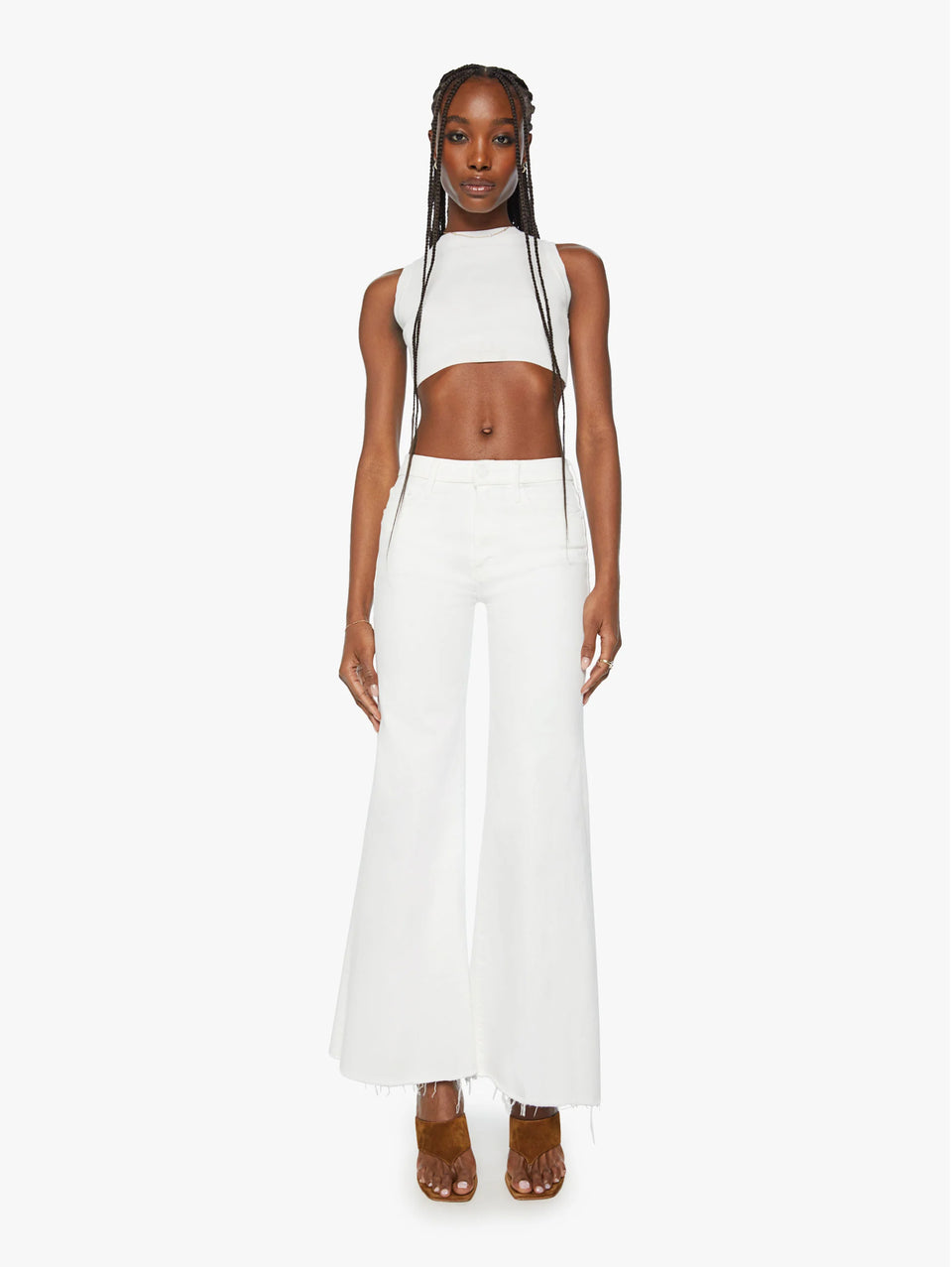 MOTHER Denim Vita Alta Bianco