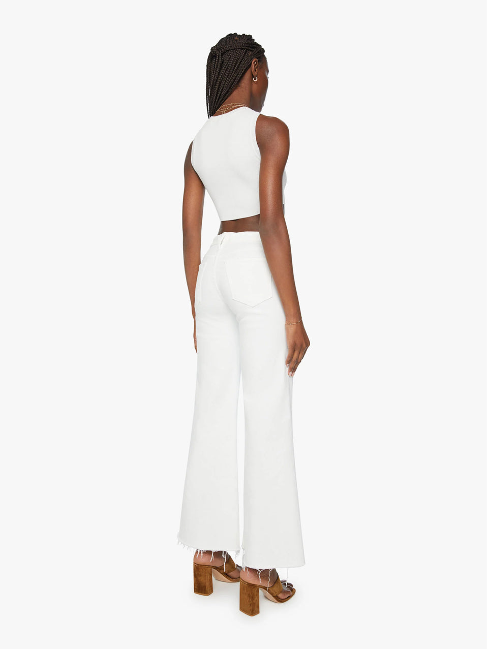 MOTHER Denim Vita Alta Bianco