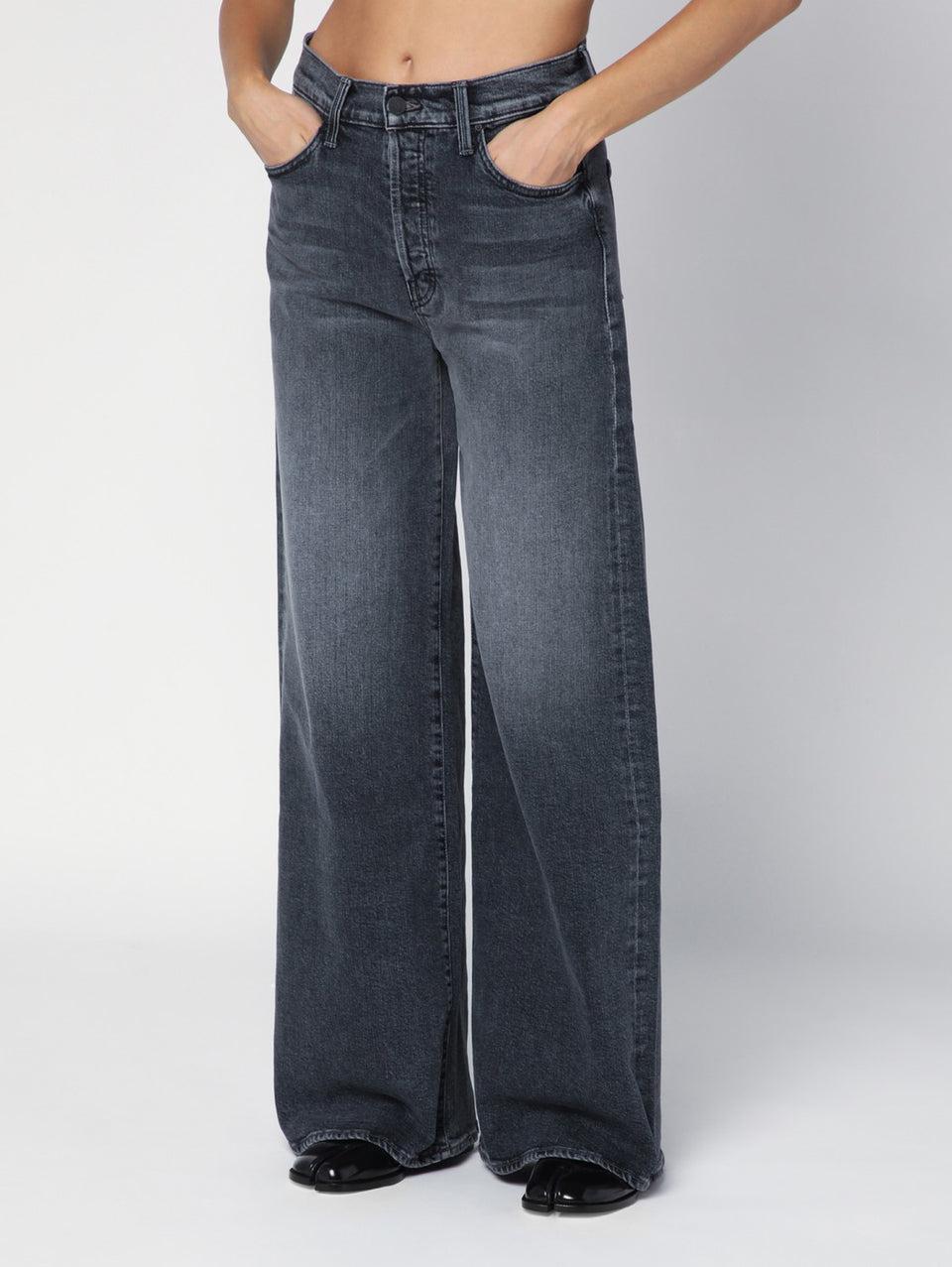 MOTHER Jeans Gamba A Palazzo E Vita Alta Grigio