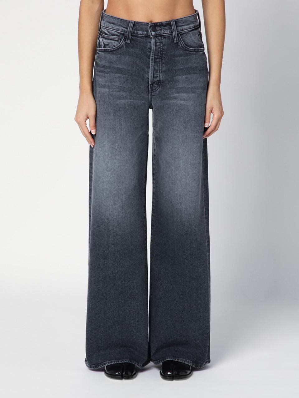 MOTHER Jeans Gamba a Palazzo e Vita Alta Grigio