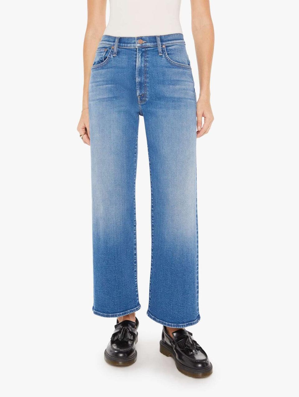 MOTHER Jeans Vita Alta e Gamba Larga Blu