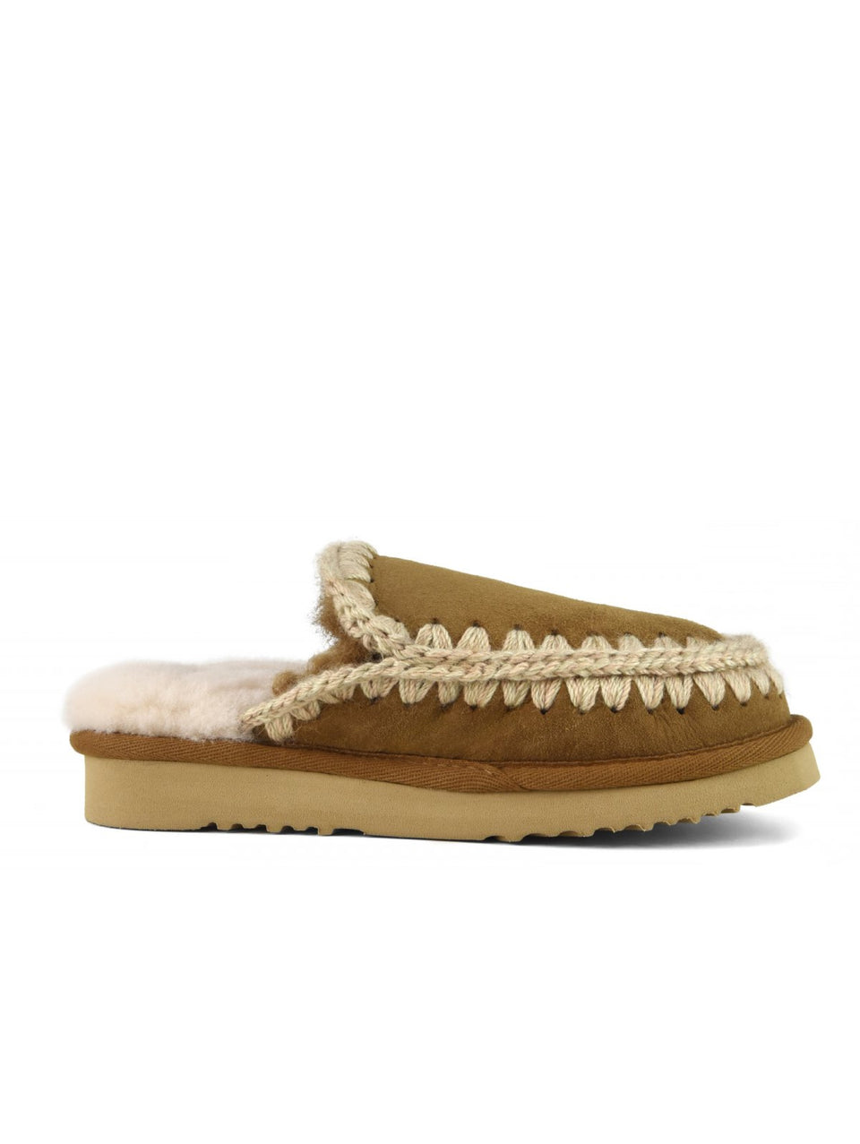 MOU Ciabatta Eskimo Slipper Cognac