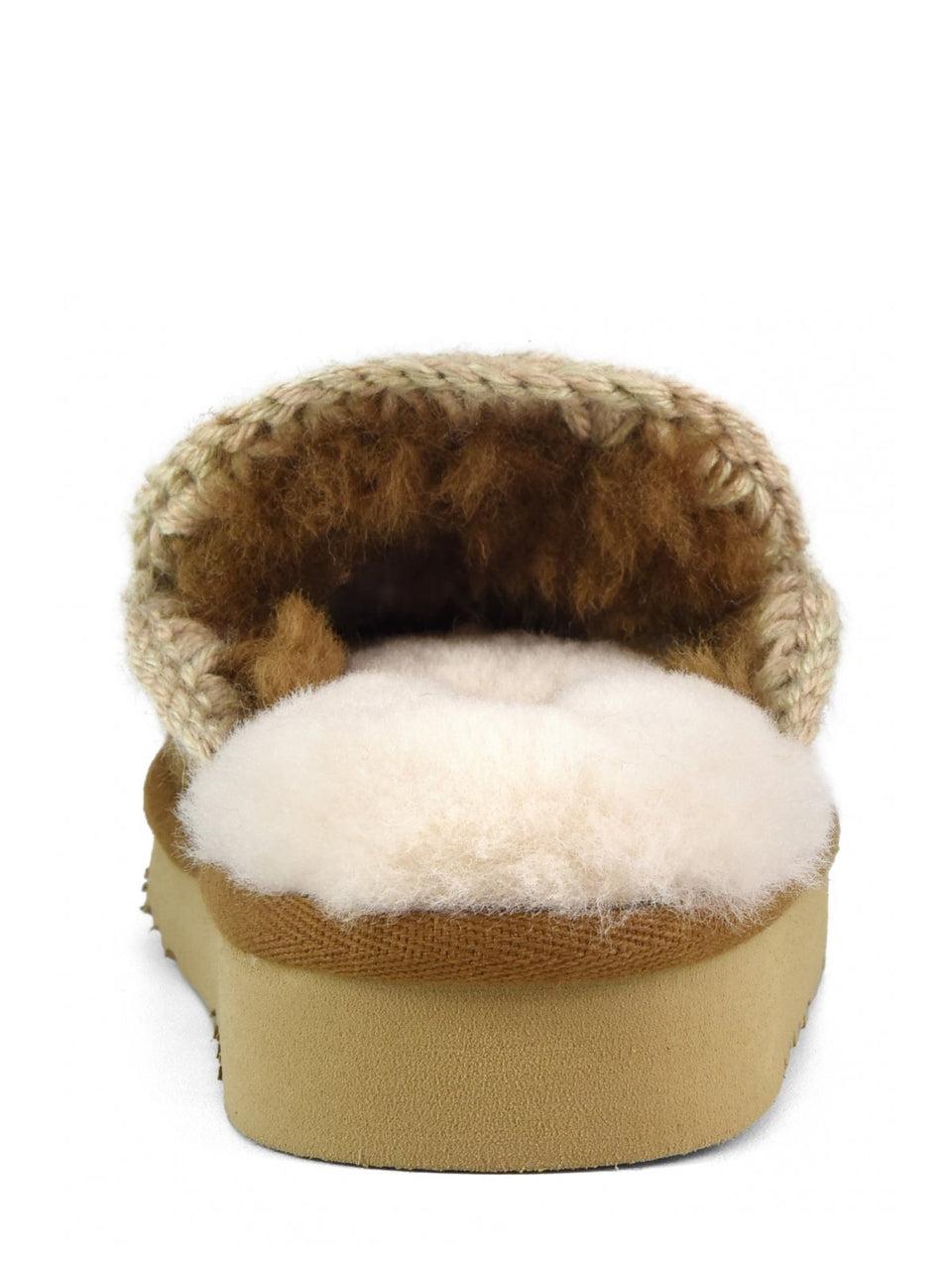 MOU Ciabatta Eskimo Slipper Cognac