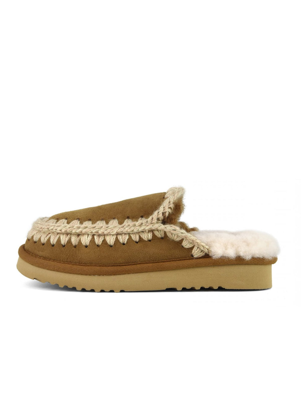 MOU Ciabatta Eskimo Slipper Cognac