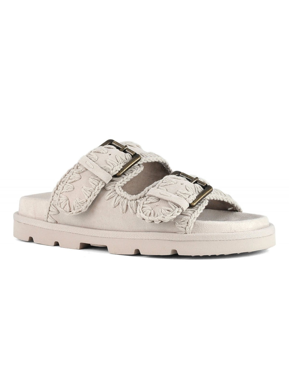 MOU Sandali Con Fibbia In Pelle Bio Gesso